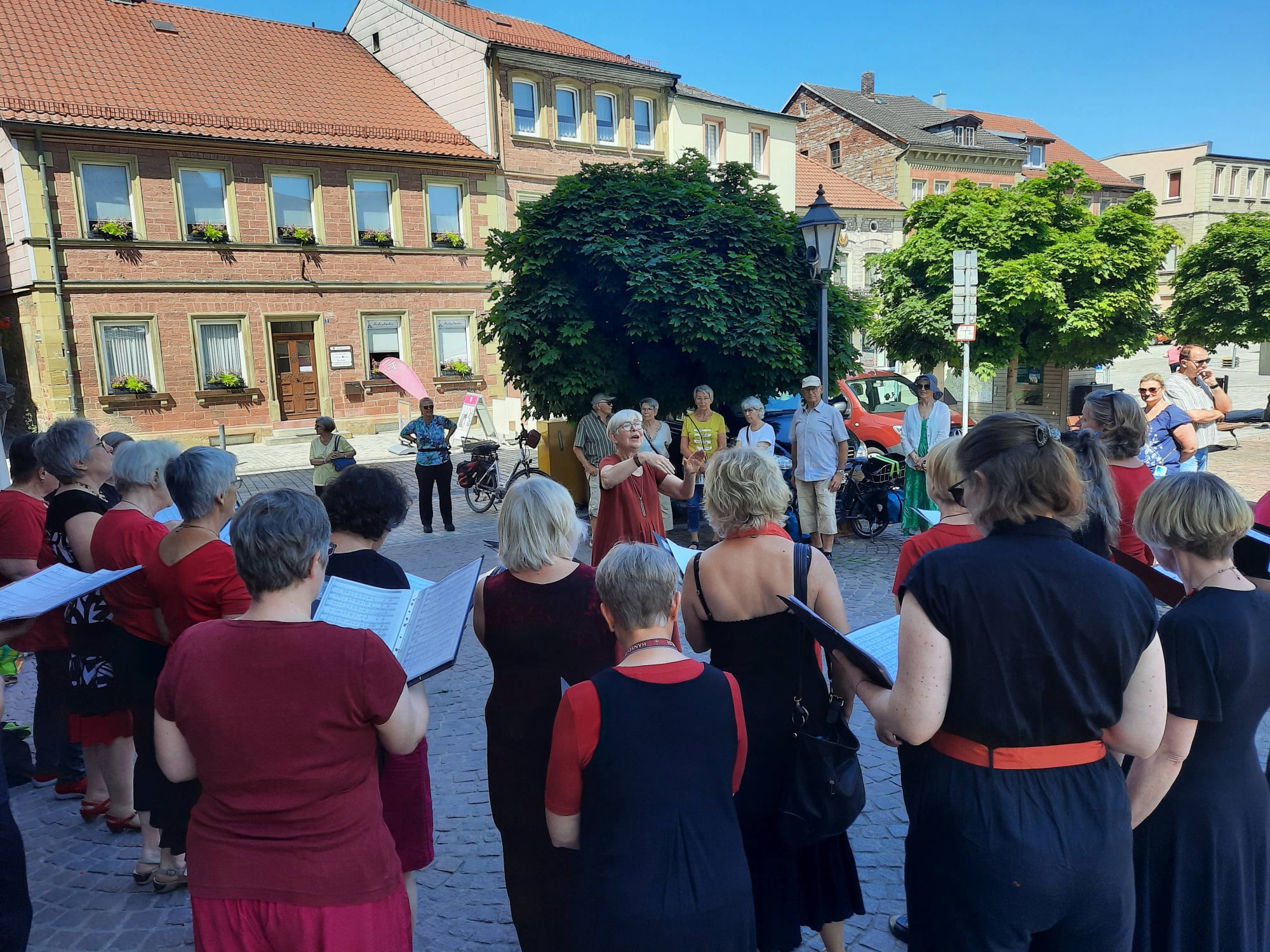 Dezibella vor dem Rathaus in Hammelburg